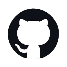 GitHub logo with a black circle and white silhouette of a cat.